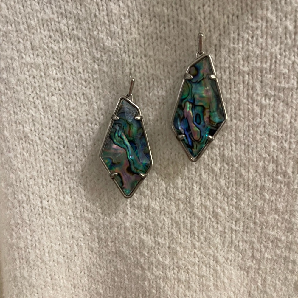 Kendra Scott Silver Abalone Earrings